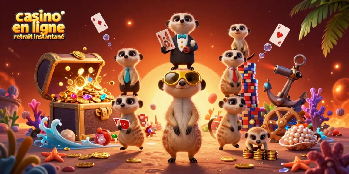Découvrez le casino en ligne retrait instantané avec des suricates dirigeant une opération de jeu élaborée.