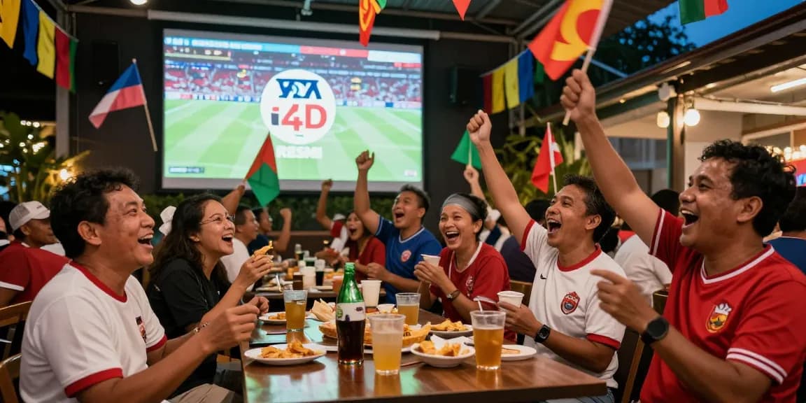 TATA4D RESMI dalam suasana nonton bareng Piala Dunia 2026 di Indonesia dengan penonton antusias dan suasana meriah.