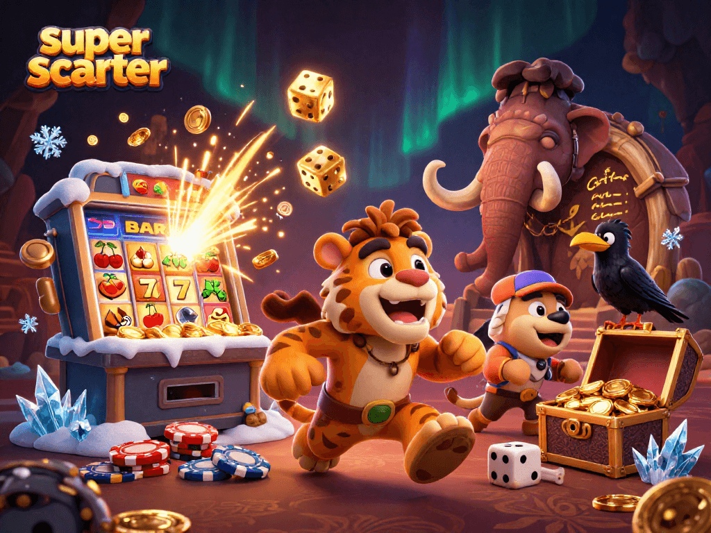 Experience the thrill of super scatter wins with vibrant casino games and energetic characters.