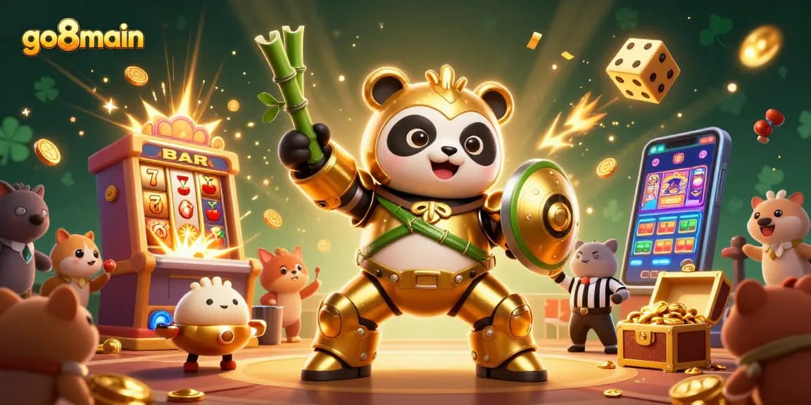 Engage with go8main's vibrant casino experience featuring a thrilling jackpot explosion and dynamic characters.