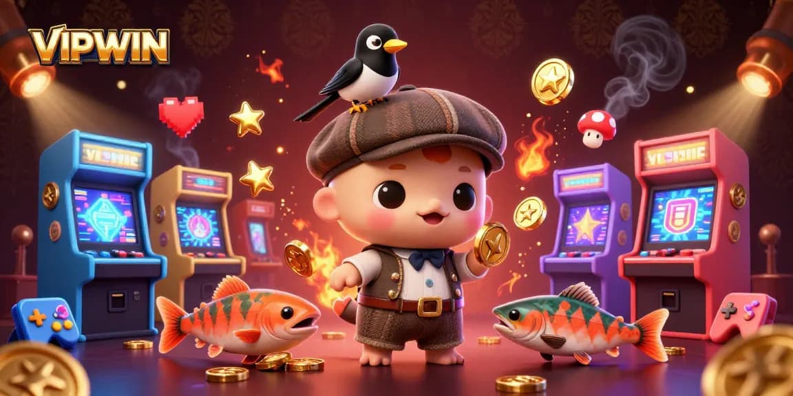Experience the vibrant gambling world of VIPWIN with fun characters and games
