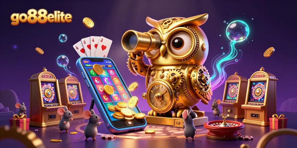 Experience the electrifying gameplay at go88elite with a vibrant cartoon casino scene.