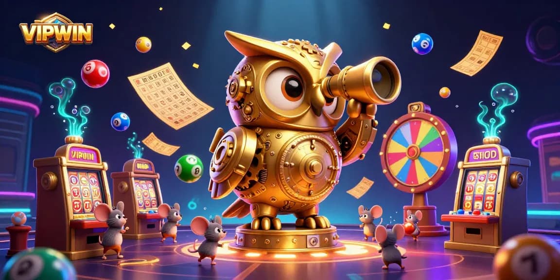 Experience the excitement of VIPWIN with a dynamic casino illustration featuring engaging characters and vibrant gaming elements.