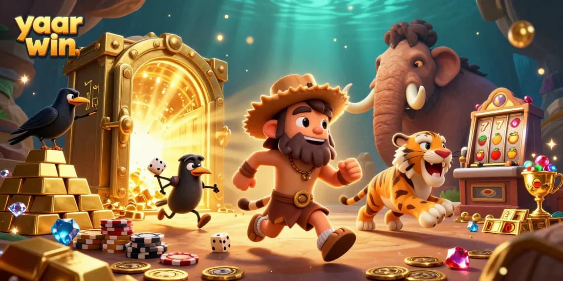 Experience thrilling adventures at yaar win with a vibrant ancient casino scene featuring treasures and excitement.