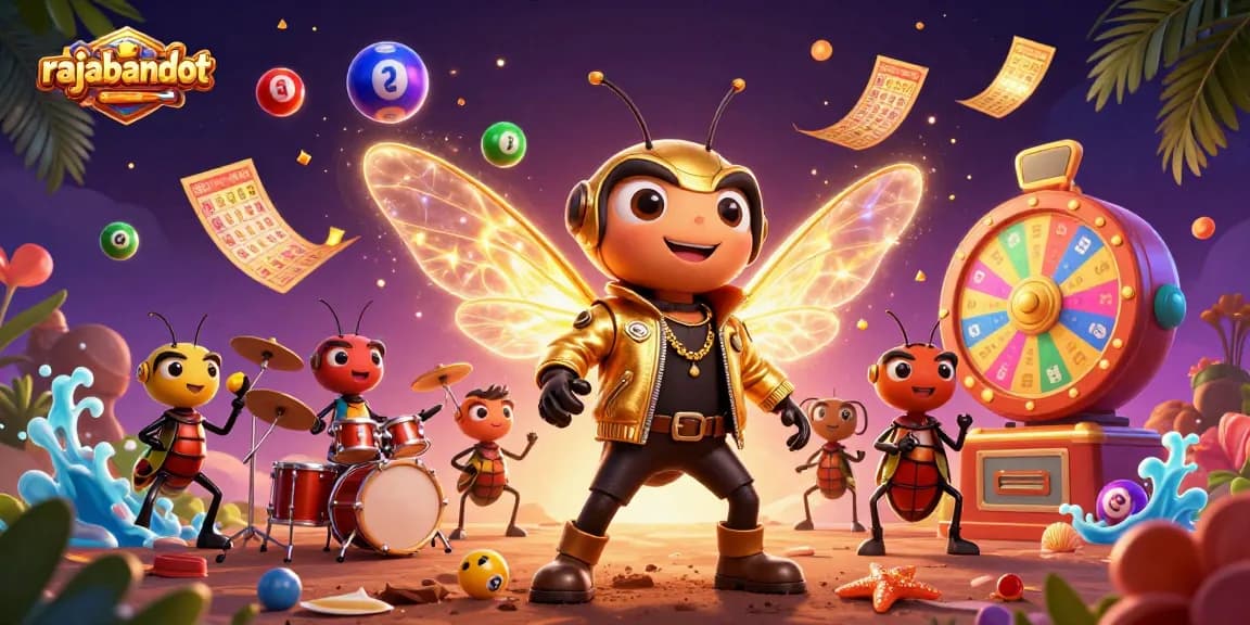 Experience rajabandot's vibrant lottery action with a rock star cicada leading in excitement.