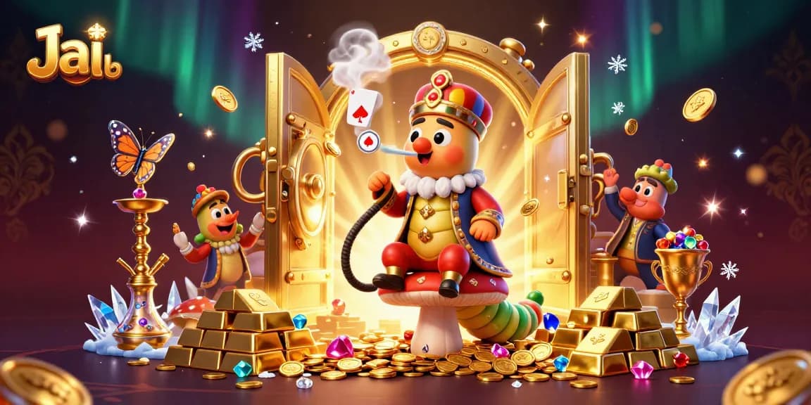 Engage with Jai club's thrilling casino experience embodied in a whimsical 3D art scene.
