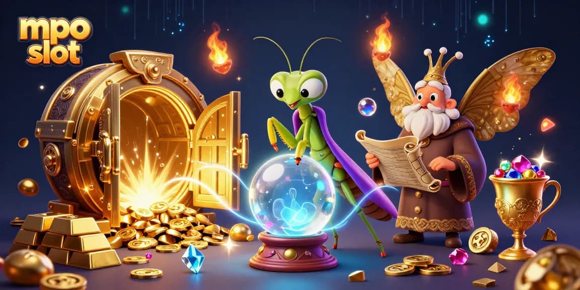 Experience engaging mpo slot action with a mystical fortune teller and a librarian in a vibrant digital illustration.