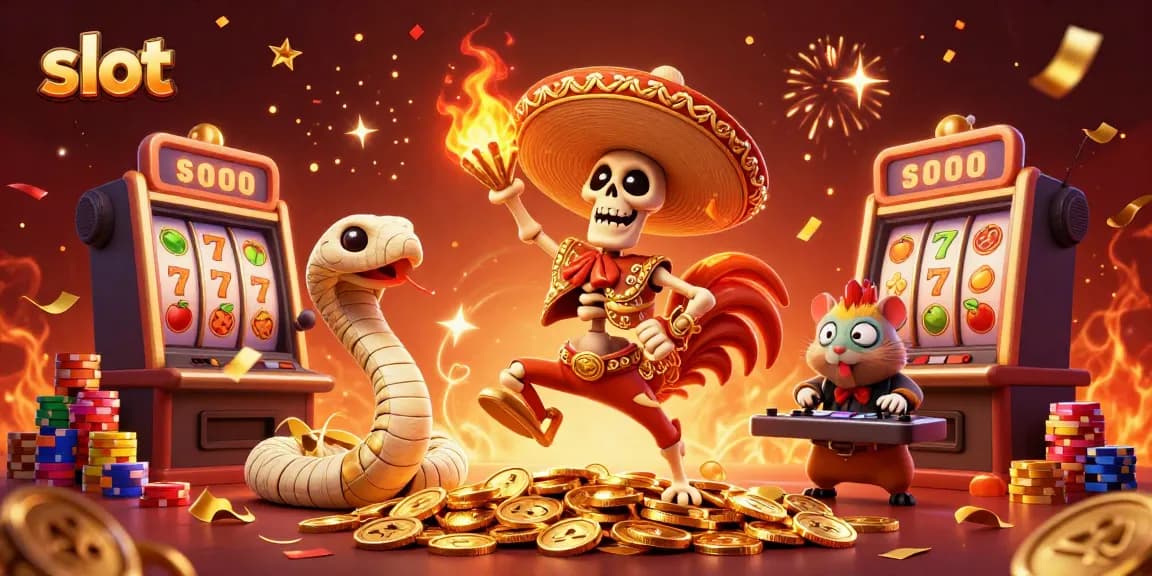 Menangkan slot dengan karakter menarik dalam ilustrasi kasino 3D yang kaya warna.