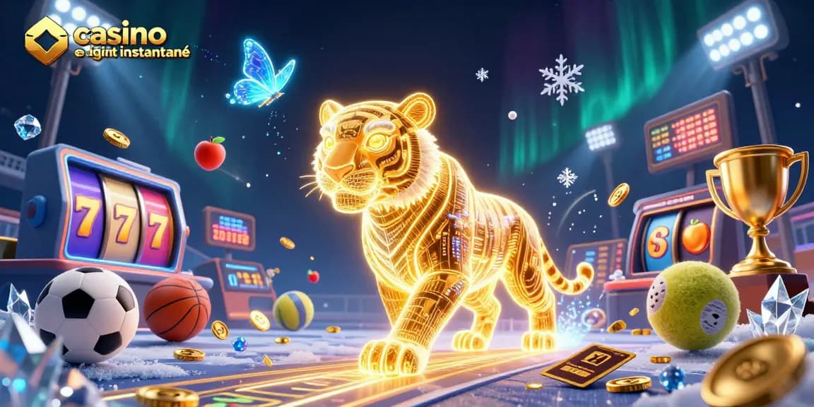 Profitez de l'adrénaline dans le casino en ligne retrait instantané avec un tigre lumineux et des éléments de jeu vibrants.