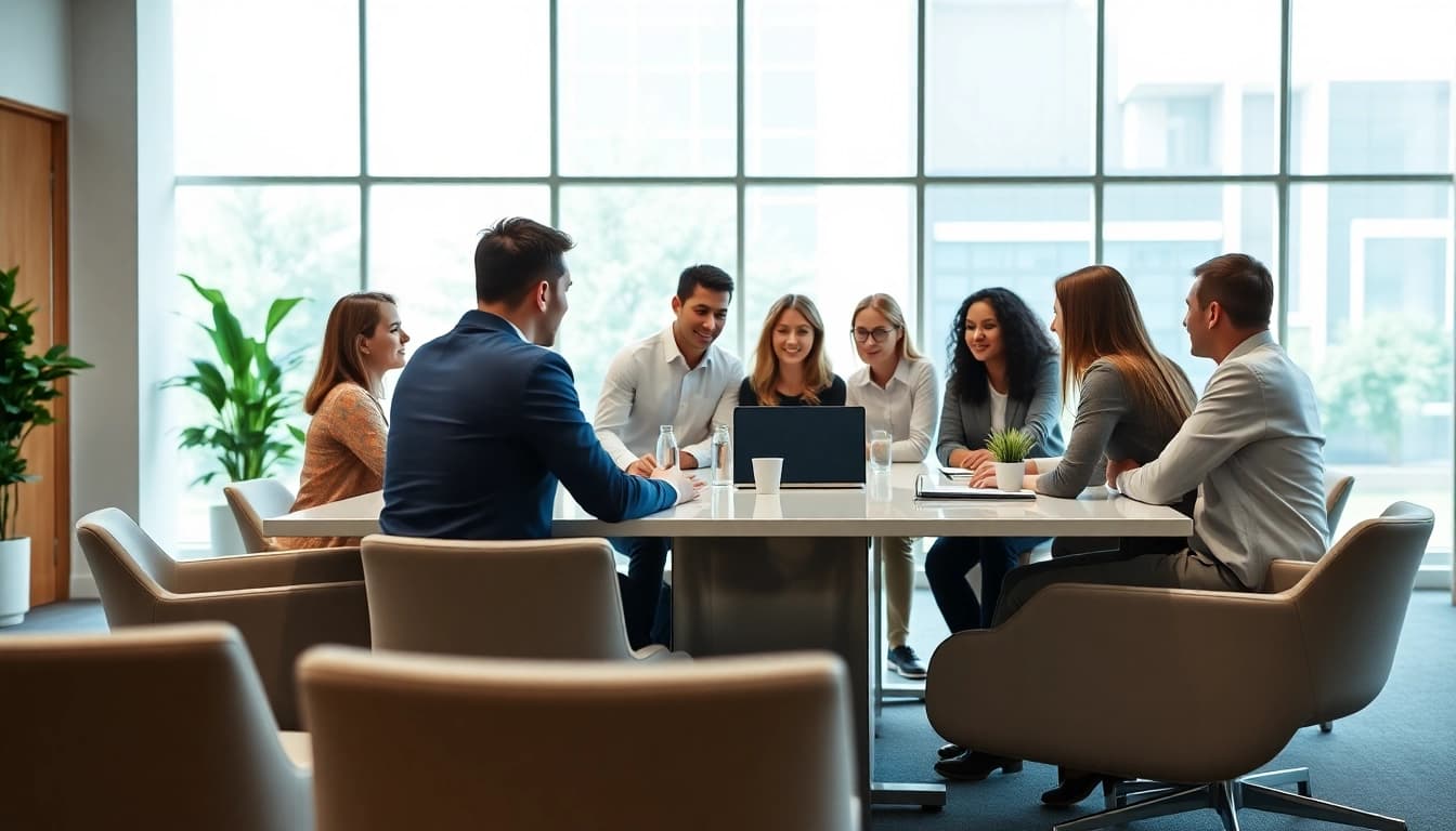 Engage with a sales delegation platform featured in a dynamic team collaboration setup.
