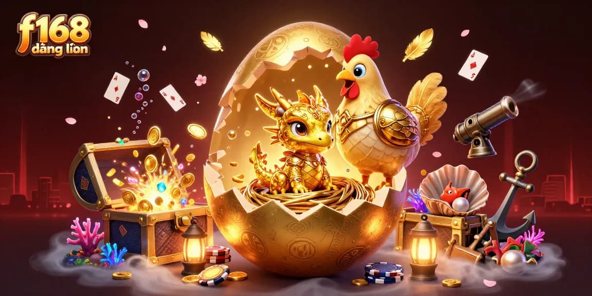 Experience gaming excitement with f168 đăng nhập, revealing treasures and bright casino elements.