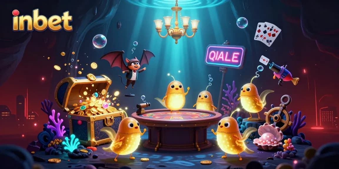 Experience the thrill of inbet in this vibrant 3D casino adventure illustration.