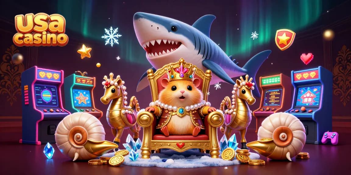 Engage with the exhilarating usa casino experience featuring a golden hamster king among vibrant gaming elements.