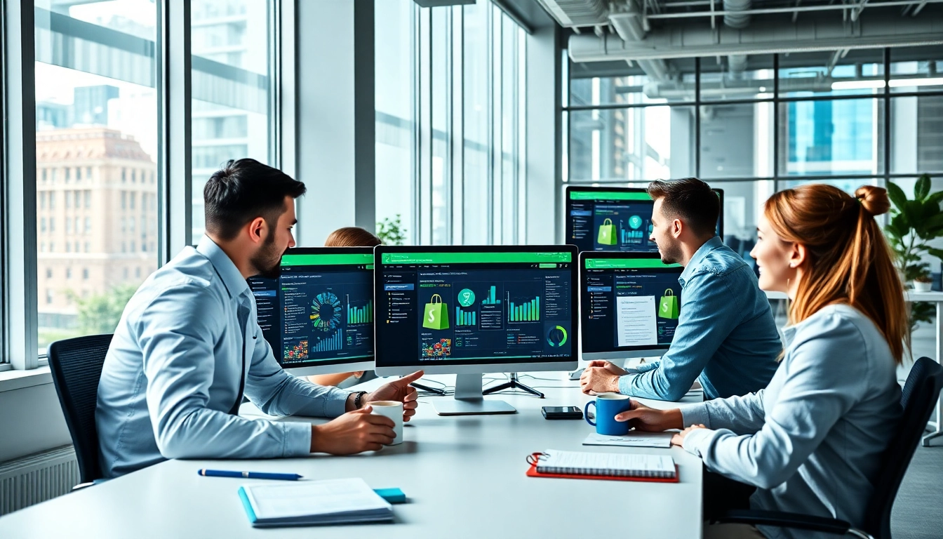 Dynamic team collaborating as a Shopify development agency, showcasing innovation in digital marketing.