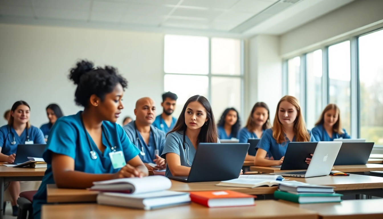 Engaged nursing students in a repeat NCLEX taker review Houston learning environment