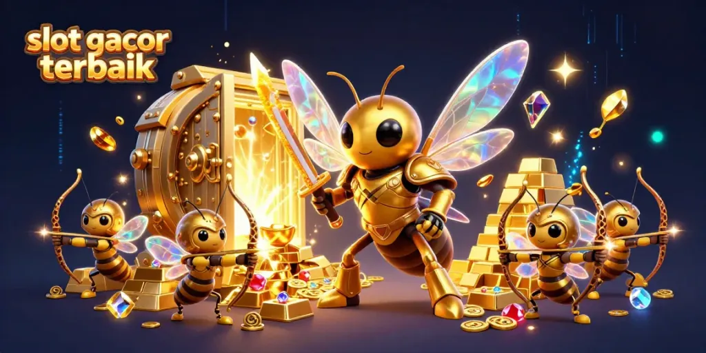 Permainan slot gacor terbaik ditampilkan dengan ilustrasi 3D yang kaya warna dan detail.