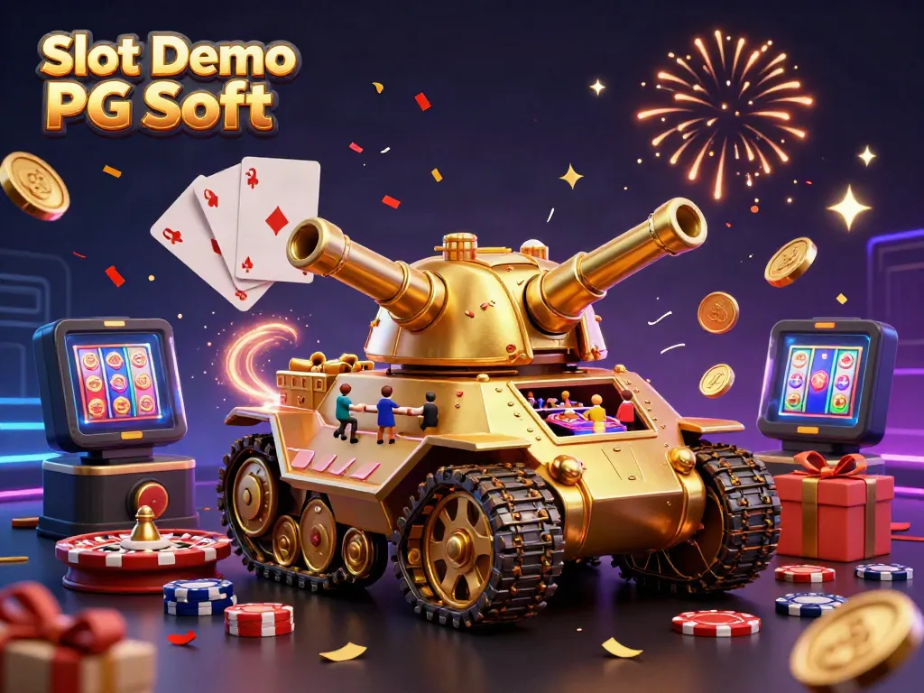 Experience exhilarating Slot Demo PG Soft gameplay with a colorful massive golden beetle tank casino bursting with exciting details.