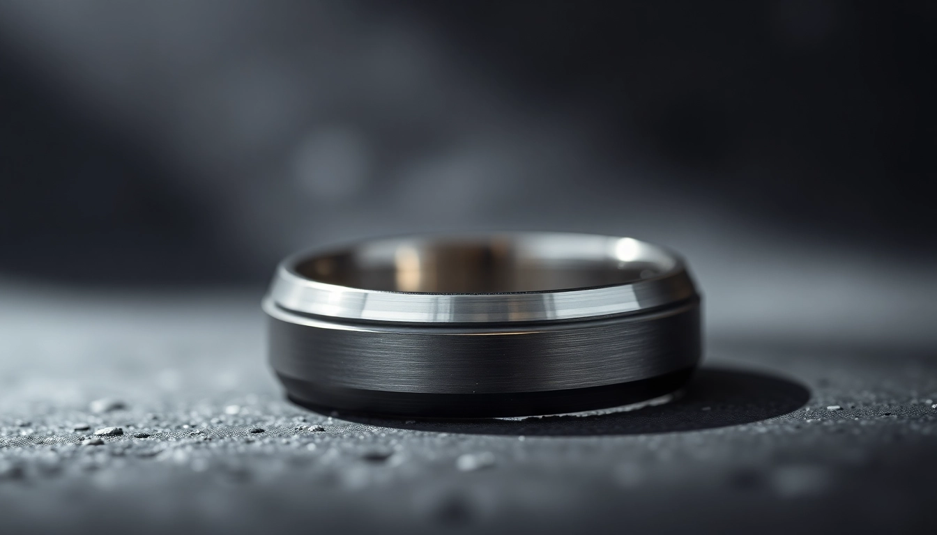 Showcase of Gunmetal Wedding Bands for Men with sleek design and modern elegance.