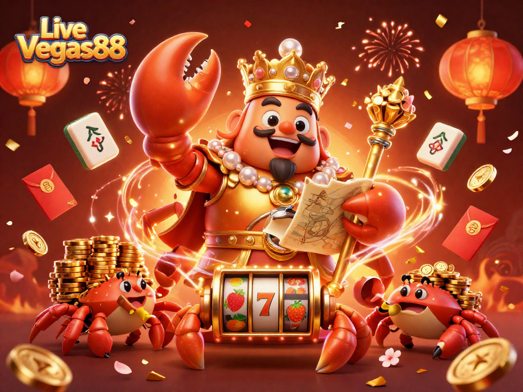 Experience winning thrills at Live Vegas88 with 3D casino characters amidst lively gaming elements.