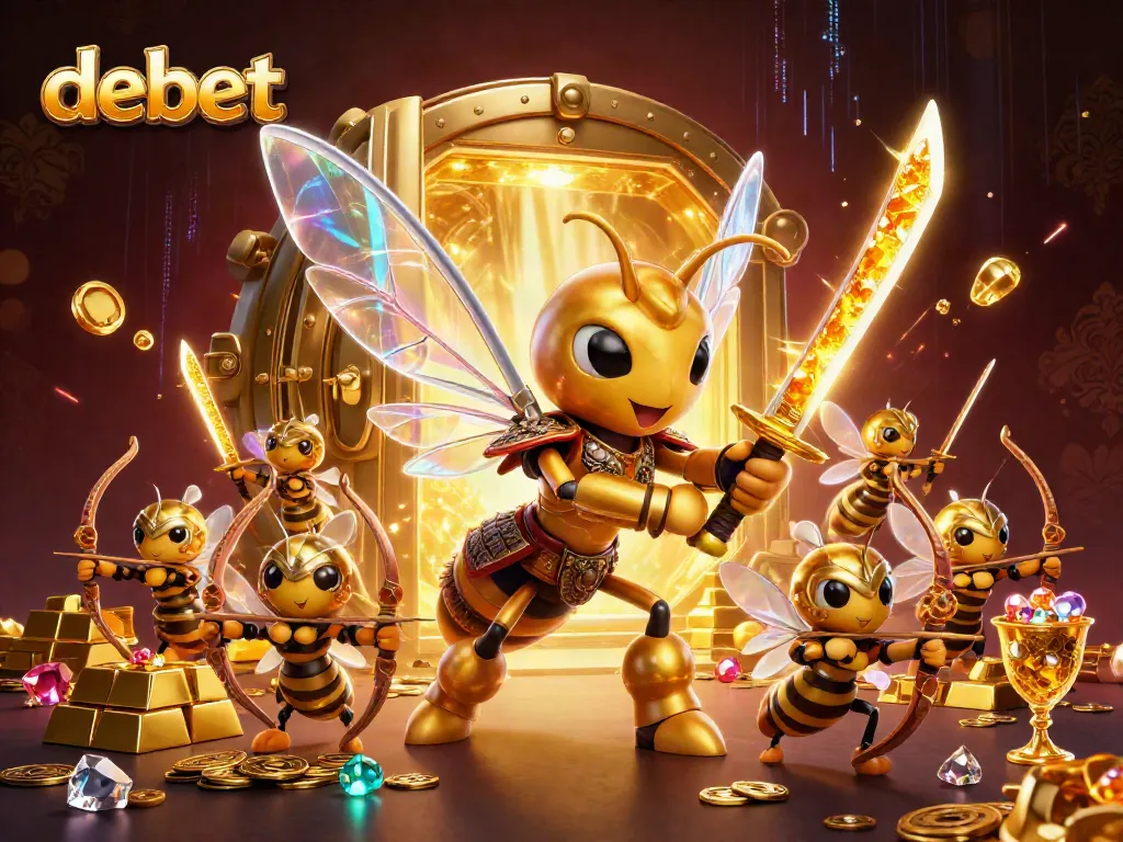 Experience the thrill of winning at Debet with vibrant casino action and golden treasures.