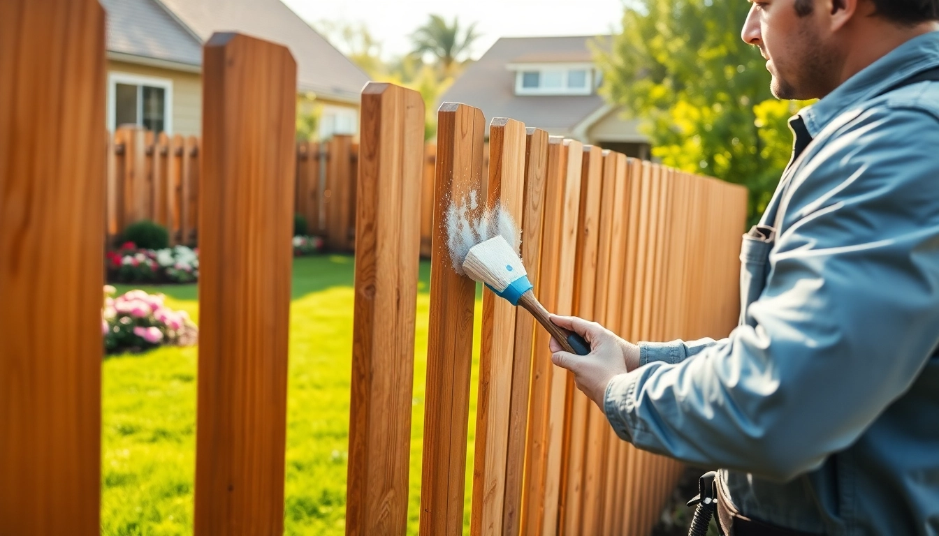 Cleaning a wooden fence with a gentle solution during professional fence cleaning.