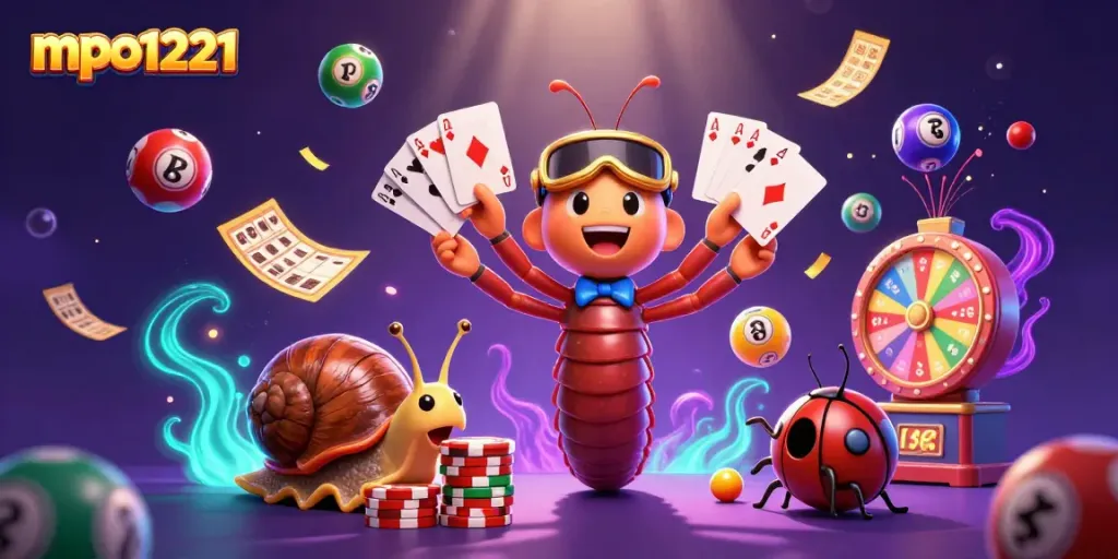 Engage in thrilling gameplay with mpo1221's dynamic lottery scene featuring colorful elements.
