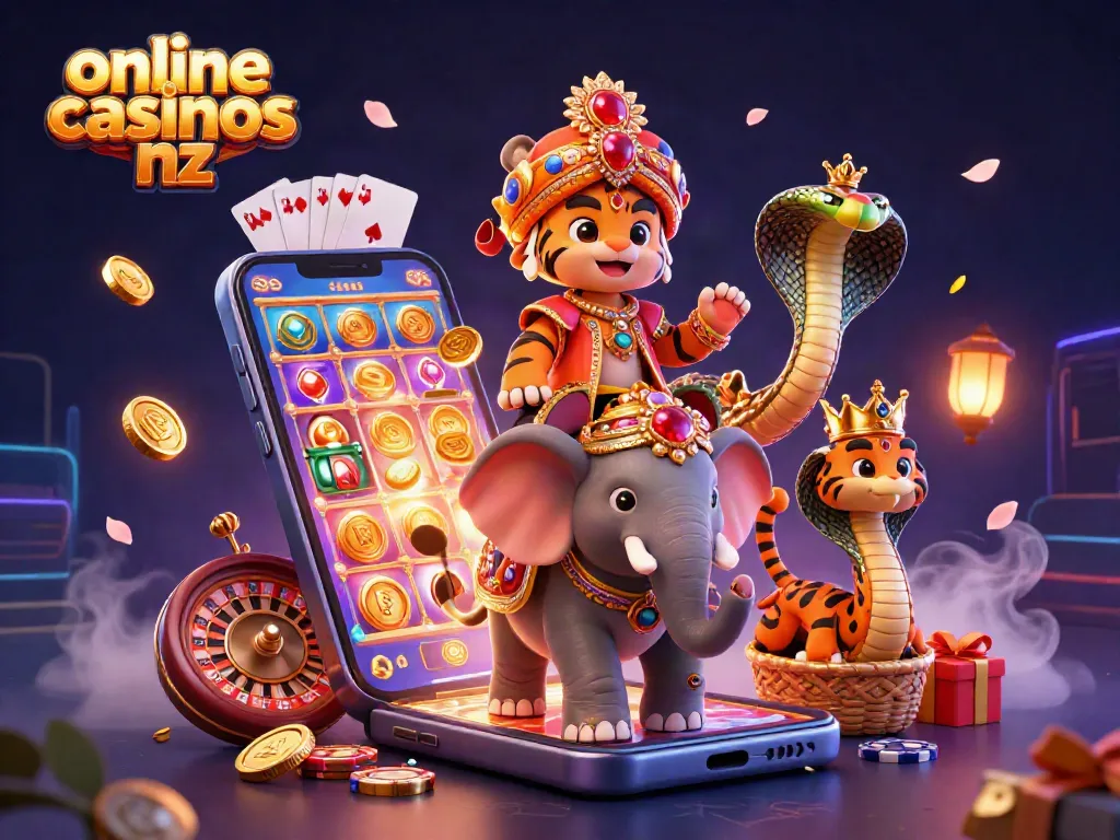 Join the vibrant action at online casinos nz with a stunning 3D scene of gaming excitement and fortune.