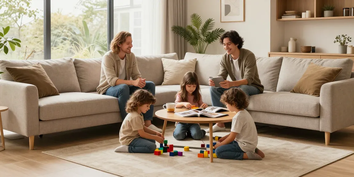 Underfloor heating in modern homes providing warmth to a family in a cozy living room.